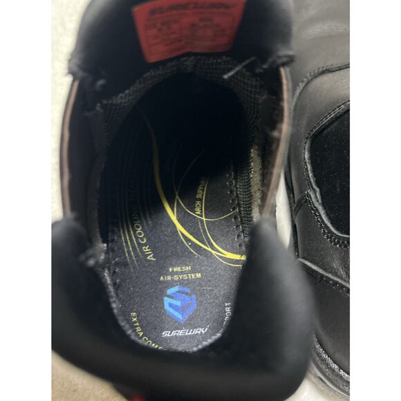 Sureway Boots Men’s Size 8.5 Black Leather Pull On Work Boots Ankle Non Slip - Picture 7 of 9